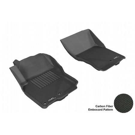 3D Maxpider NISSAN FRONTIER CREW CAB/ KING CAB 2005-2012 KAGU BLACK R1 2 EYELETS Floor Mat L1NS06111509